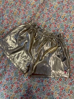Pink Chicken Metallic Silver Girls' Elastic Waist Shorts